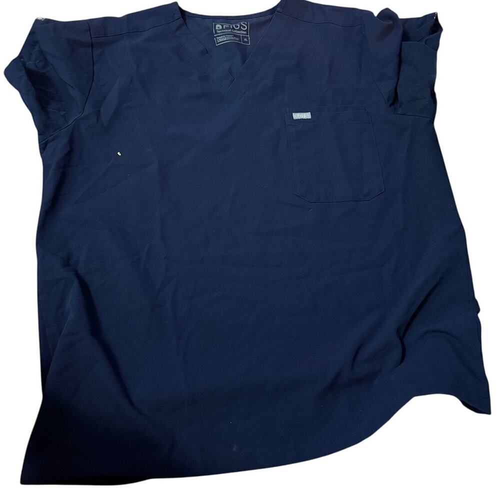 Figs Catarina One Pocket Scrub Top, Navy Blue, Medical Health, Size Large
